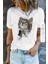 Kedi Baskılı Original Ünisex Pamuklu Yeni Sezon Yazlık T-Shirt 1