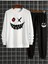 Eşofman Takımı Gülen Yüz Baskılı Unisex Kışlık Kalın Pamuklu Sweatshirt ve Eşofman Altı 2' Li Set 4