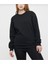 Unisex Siyah Baskısız Bisiklet Yaka Sweatshirt 3