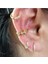 Deliksiz Sıkıştırma Fake Küpe Ear Cuff Piercing Altın Rengi 2