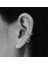 Deliksiz Sıkıştırma Zincirli Ear Cuff Manşet Küpe Gümüş Renk 1
