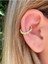Ear Cuff Deliksiz Sıkıştırma Gold Çelik Küpe Altın Renk 3