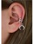 Deliksiz Sıkıştırma Hilal Sallantılı Ear Cuff Küpe 1