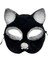 Siyah Renk Gümüş Simli Süet Kaplama Kedi Maskesi 18 x 14 cm 1