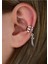 Deliksiz Sıkıştırma Zülfikar Sallantılı Ear Cuff Küpe 1