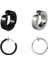 Unisex Siyah ve Gümüş 4 Adet Set Halka Çelik Küpe 1
