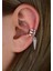 Deliksiz Sıkıştırma Sallantılı Ear Cuff Küpe 1