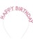 Pembe Renk Kristal Taşlı Gold Renk Kaplama Happy Birthday Taç 16X17 cm 1