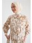 Beli Bağlamalı Desenli Elbise 24Y9840 Camel 2
