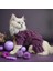 Kedi Köpek için Pantolon, Hırka ve Çanta'dan Oluşan Mor Yün Takım 4