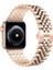 Apple Watch Rolex Stil Paslanmaz Çelik Kordon ( Seri 10 - 46 mm Uyumlu) Rose Gold 2