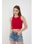 Kadın 3 Lü Adet Fitilli Pamuklu Örme Kaşkorse Crop Bluz Atlet 3