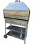 Paslanmaz Kömürlü Mangal 40 x 80 cm Bacalı Barbekü Çekmeceli Tekerlekli 3