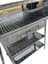 Paslanmaz Kömürlü Mangal 40 x 80 cm Bacalı Barbekü Çekmeceli Tekerlekli 4