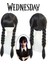 Wednesday Siyah Örgülü Peruk 2