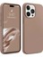 Apple iPhone 14 Promax Uyumlu Premium Lansman Liquid Silikon Kılıf Içi Kadife-Kahverengi 1