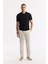 Erkek Siyah Polo Yaka Düğmeli Fitilli Rayon Triko T-shirt A51y5001 5