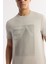 Erkek Gri Bisiklet Yaka Enjeksiyon Baskılı İnterlok T-Shirt A51Y1072 2