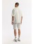 Erkek Taş Bisiklet Yaka Oversize Aplike Baskı Detaylı 2'iplik T-shirt A51y1082 4