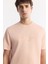 Erkek Pembe Bisiklet Yaka Baskılı Bi-Stretch İnterlok Regular Fit T-Shirt A51Y1132 2
