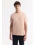 Erkek Pembe Bisiklet Yaka Baskılı Bi-Stretch İnterlok Regular Fit T-Shirt A51Y1132 5