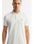 Erkek Ekru Düğmeli Polo Yaka Soft Touch Logo Detaylı T-Shirt A51Y1000 2