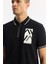 Erkek Regular Fit Siyah Polo Yaka Baskılı %100 Pamuk T-Shirt A51Y1167 2