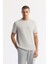 Erkek Gri Bisiklet Yaka Baskılı Bi-Stretch İnterlok Regular Fit T-Shirt A51Y1132 1