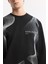 Erkek Siyah Bisiklet Yaka Baskılı İnterlok Sweatshirt A51Y1221 2