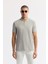 Erkek Gri Polo Yaka Jakarlı Elastan Regular Fit T-Shirt A51Y1059 6