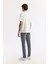 Erkek Beyaz Bisiklet Yaka Hologram Baskılı İnterlok T-Shirt A51Y1132 4