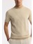 Erkek Bej Bisiklet Yaka Rayon Triko Regular Fit T-Shirt A51Y5003 2