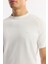 Erkek Ekru Bisiklet Yaka Kolları Jakar Detaylı Rayon Triko T-shirt A51Y5005 2