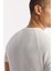 Erkek Ekru Bisiklet Yaka Kolları Jakar Detaylı Rayon Triko T-shirt A51Y5005 3