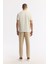 Erkek Ekru Regular Fit Apaj Yaka Çizgili Jakarlı T-shirt A51y1024 4
