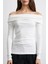 Omzu Büzgülü Bluz Beyaz 2