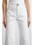 Cep ve Düğme Detaylı Wide Leg Jean Beyaz 5