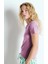 Bisiklet Yaka Düz Lila Kadın T-Shirt GAMI21E25_LILAS 3