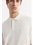 Erkek Ekru Polo Yaka Basic Rayon Triko T-shirt A51Y5035 2