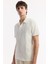 Erkek Ekru Apaj Yaka Jakarlı T-shirt A51Y1053 2