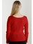 Kadın Kırmızı Kayık Yaka Triko Kazak 4