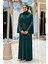Pelerin, Elbise ve Şal Üçlü Takım 3932 Zümrüt 1
