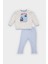 Erkek Bebek 2'li Takım Bisiklet Yaka Baskılı Sweatshirt Çizgili Alt D9088A525SP 3