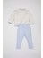 Erkek Bebek 2'li Takım Bisiklet Yaka Baskılı Sweatshirt Çizgili Alt D9088A525SP 7