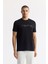 Erkek Siyah Bisiklet Yaka Baskılı Bi-Stretch İnterlok Regular Fit T-Shirt A51Y1131 2