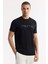 Erkek Siyah Bisiklet Yaka Baskılı Bi-Stretch İnterlok Regular Fit T-Shirt A51Y1131 3
