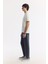 Erkek Ekru Bisiklet Yaka Pamuklu Jakarlı Elastan T-shirt A51y1012 3