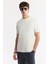 Erkek Ekru Bisiklet Yaka Pamuklu Jakarlı Elastan T-shirt A51y1012 5