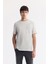 Erkek Gri Bisiklet Yaka Puff Print T-shirt A51y1004 1