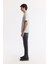 Erkek Gri Bisiklet Yaka Puff Print T-shirt A51y1004 3